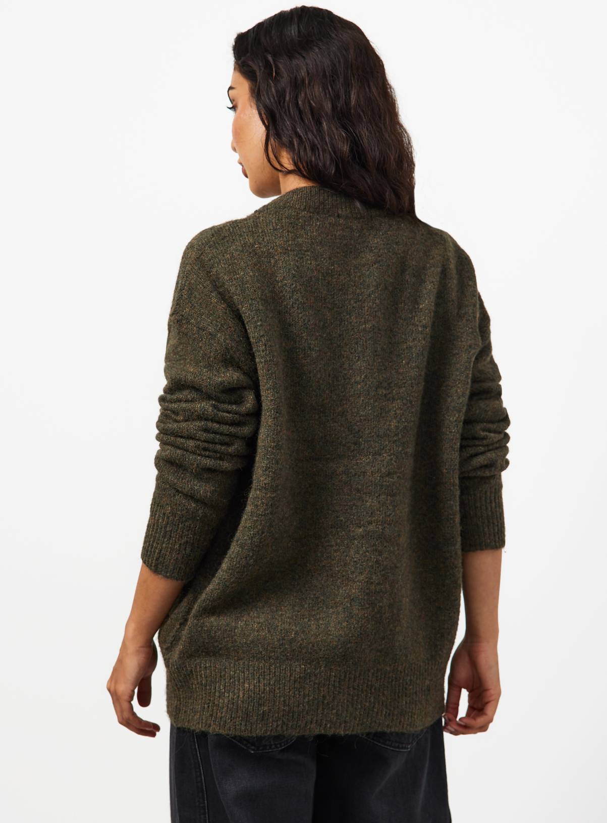 Dark Green Supersoft Boyfriend Cardigan L - Image 4